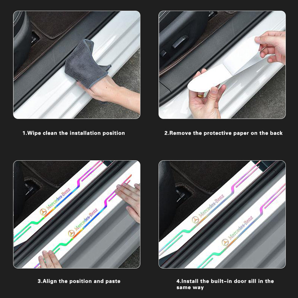 Mirrored Acrylic Laser Thickened Door Sill Protection Sticker