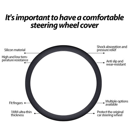Non-slip sweat-absorbent steering wheel cover